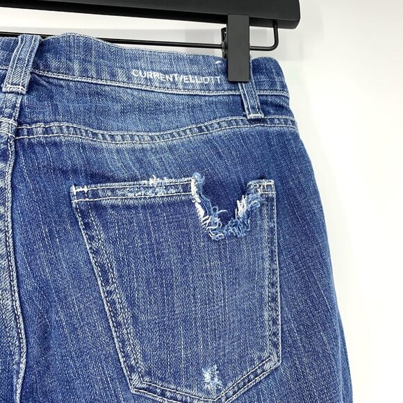 Current Elliott Jeans Blue Fling Isley Destroy Denim Relaxed Fit - Picture 10 of 11